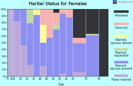 Zip code 38826 marital status for females