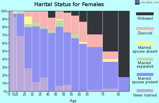 Zip code 38843 marital status for females