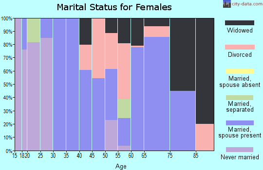 Zip code 38847 marital status for females