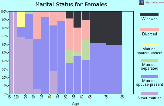Zip code 38857 marital status for females