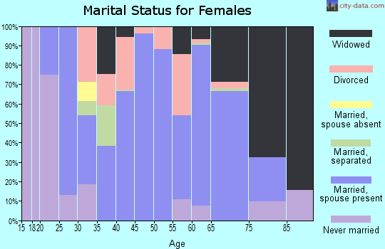 Zip code 38865 marital status for females