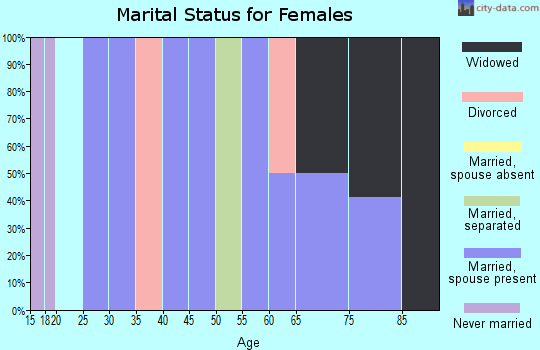 Zip code 38869 marital status for females