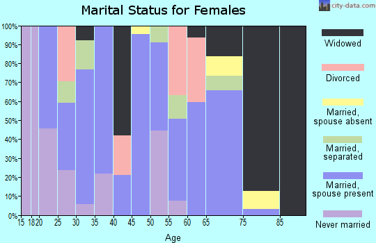 Zip code 38871 marital status for females