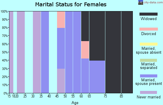 Zip code 38920 marital status for females