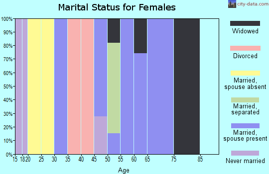 Zip code 38923 marital status for females
