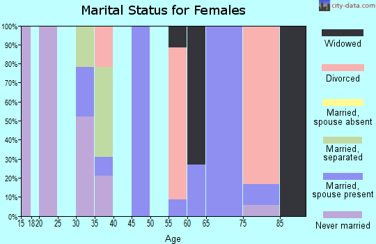 Zip code 38947 marital status for females