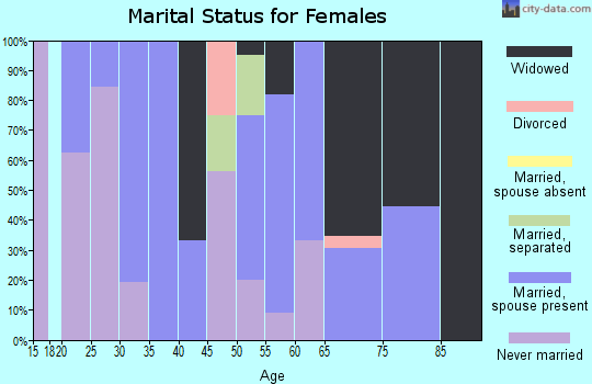 Zip code 38952 marital status for females