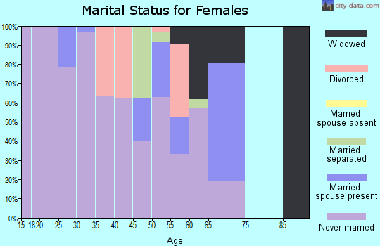 Zip code 38954 marital status for females