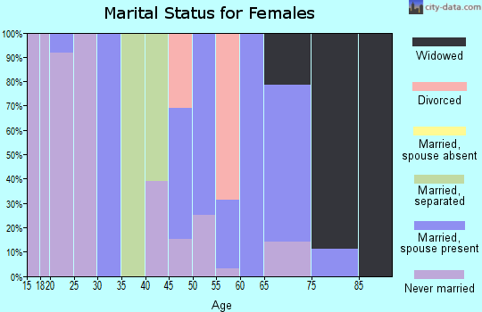 Zip code 38957 marital status for females