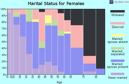 Zip code 38965 marital status for females