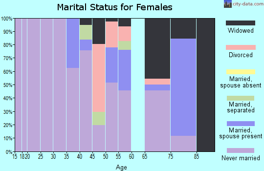 Zip code 38966 marital status for females