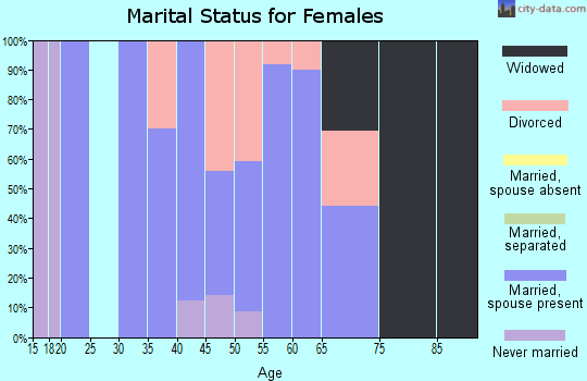 Zip code 40055 marital status for females