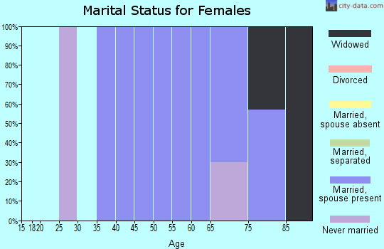 Zip code 40077 marital status for females