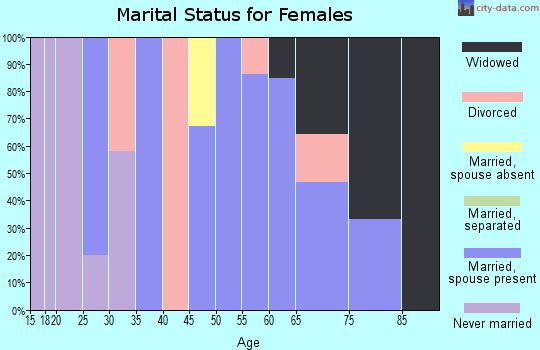 Zip code 40104 marital status for females