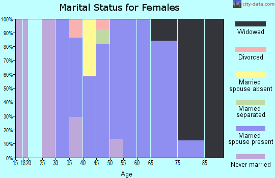 Zip code 40107 marital status for females