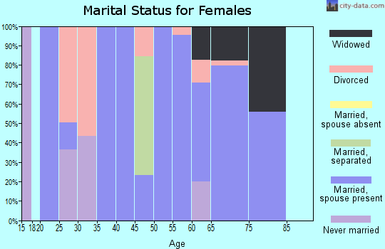 Zip code 40142 marital status for females