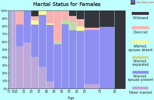 Zip code 40162 marital status for females