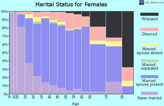 Zip code 40245 marital status for females