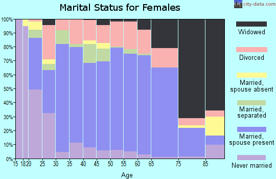 Zip code 40741 marital status for females