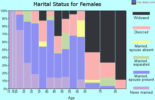 Zip code 40828 marital status for females