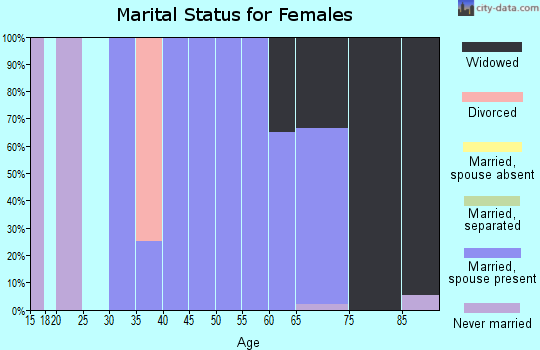 Zip code 40862 marital status for females