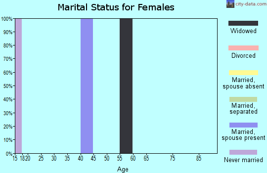 Zip code 40979 marital status for females