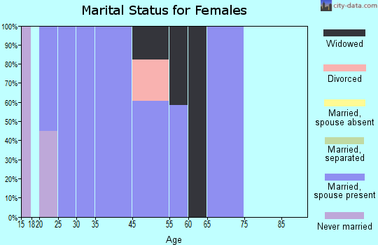 Zip code 40995 marital status for females