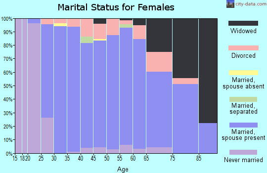Zip code 41091 marital status for females