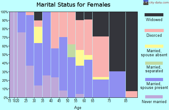 Zip code 41095 marital status for females