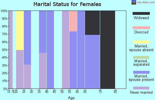 Zip code 41166 marital status for females