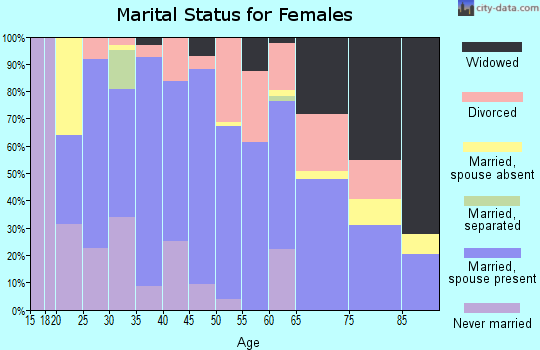 Zip code 42029 marital status for females