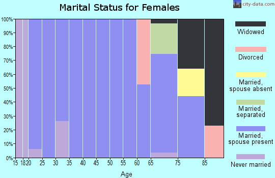 Zip code 42035 marital status for females