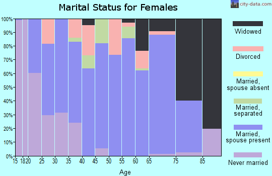 Zip code 42053 marital status for females