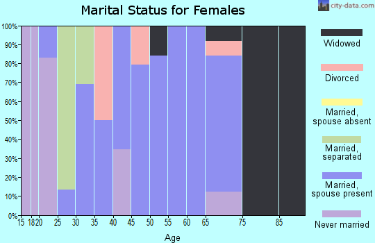 Zip code 42058 marital status for females