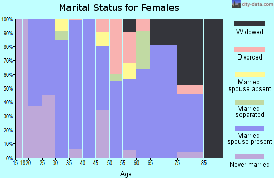 Zip code 42160 marital status for females