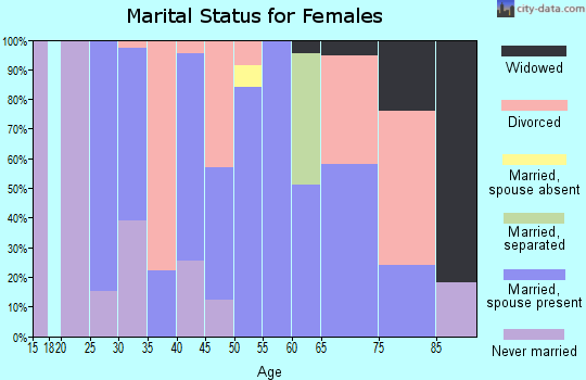 Zip code 42170 marital status for females