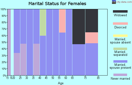 Zip code 42207 marital status for females