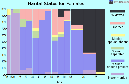 Zip code 42210 marital status for females