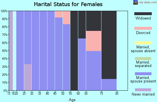 Zip code 42215 marital status for females
