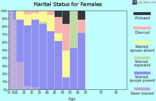 Zip code 42223 marital status for females