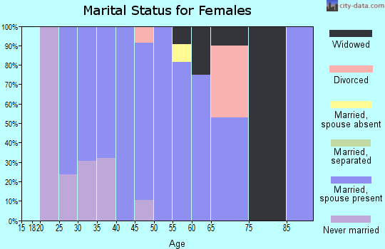 Zip code 42274 marital status for females