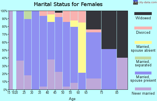 Zip code 42286 marital status for females