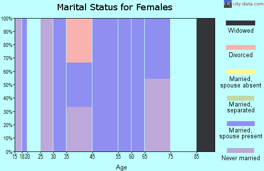 Zip code 42287 marital status for females