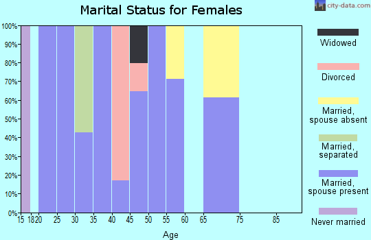 Zip code 42333 marital status for females