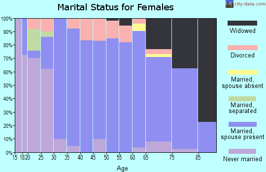 Zip code 42366 marital status for females