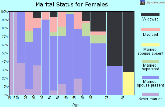 Zip code 42376 marital status for females