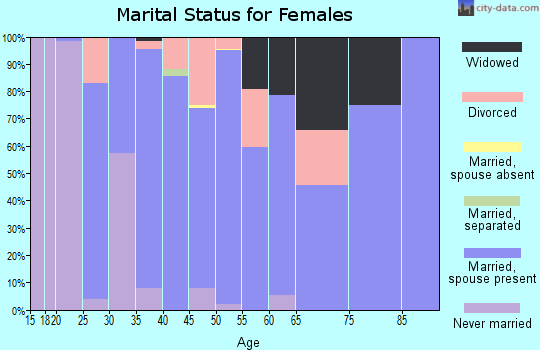 Zip code 42406 marital status for females