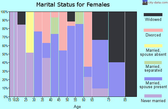Zip code 42518 marital status for females
