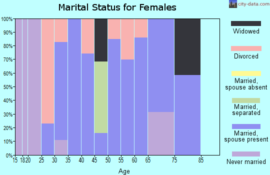 Zip code 42528 marital status for females