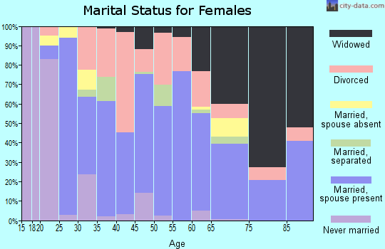 Zip code 42602 marital status for females